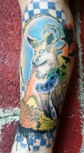 Fox tattoo, as shown in carousel slideshow